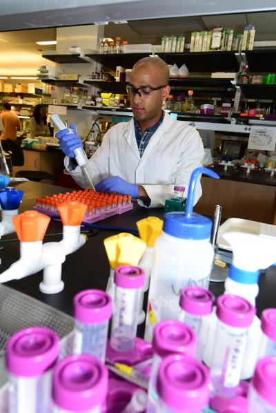 Chemical engingeering student in lab