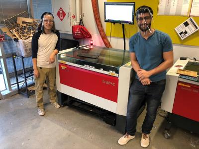 Laser-cutting face shields