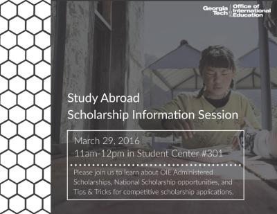March 29, 2016 Study Abroad Scholarship Info Session