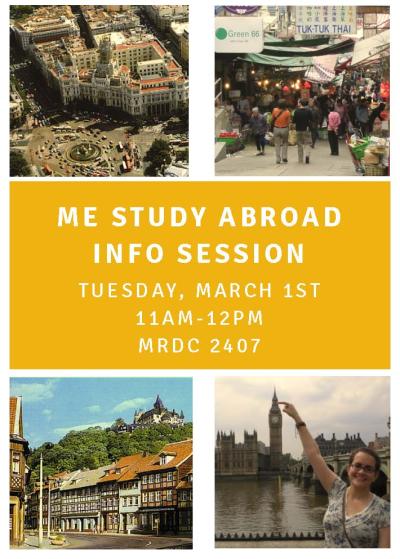 Study Abroad Opportunities for ME Majors