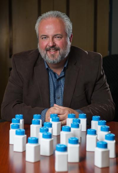 Brad Fain with Medicine Bottle Testing