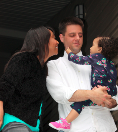 Michael Damron with wife, Danielle, and two-year-old daughter, Nicole