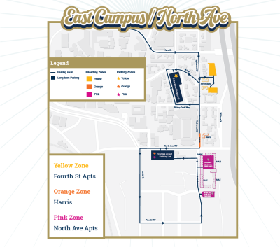 Housing Move-In East Campus Map 2021