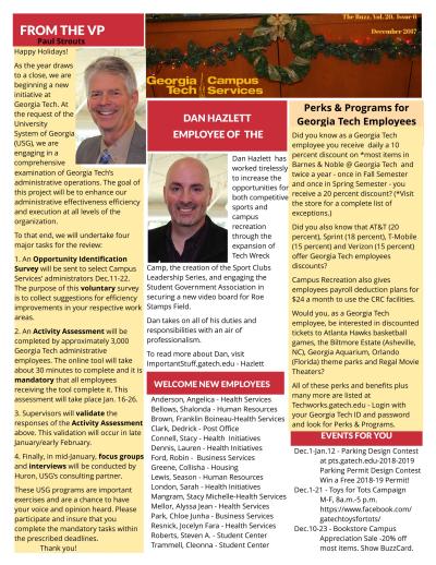 December Newsletter for Campus Services