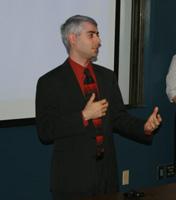 Senior Design Coordinator Joel Sokol welcomes a ro