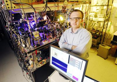 Professor Alex Kuzmich in lab
