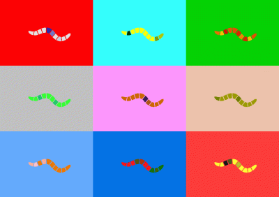 C. elegans roundworm cartoon gif