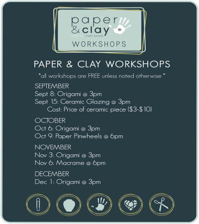 Paper and Clay presents: Workshops
