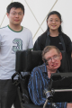 School of Mathematics Professor Molei Tao, School of Physics Asst. Professor Gongjie Li, and Stephen Hawking at the California Institute of Technology in April 2007 (Courtesy of Gongjie Li)