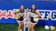 Martha Haythorn with cheerleaders at Georgia Tech-Clemson University game on Labor Day. 