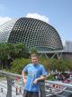 Kevin Keene in front of Singapore\'s Esplanade - T