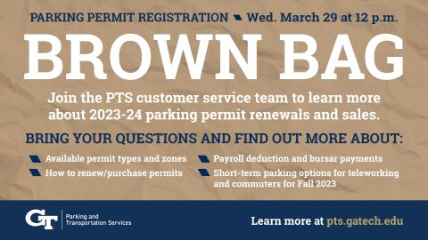 Parking Permit Registration Brown Bag Graphic