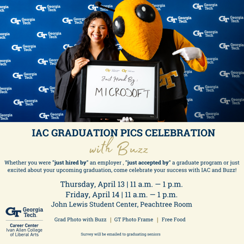 Ivan Allen College Graduation Pictures with Buzz