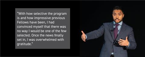 Quote from Asim Gazi: "With how selective the program is and how impressive previous Fellows have been, I had convinced myself that there was no way I could be one of the few selected. Once the news finally set in, I was overwhelmed with gratitutde. Quote from Asim Gazi: "With how selective the program is and how impressive previous Fellows have been, I had convinced myself that there was no way I could be one of the few selected. Once the news finally set in, I was overwhelmed with gratitude. 