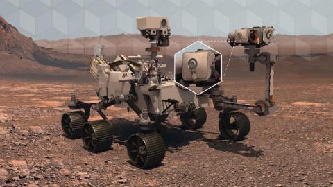 Illustration of Perseverance rover on Mars