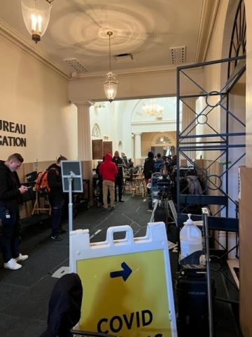 behind the scenes of filming on campus