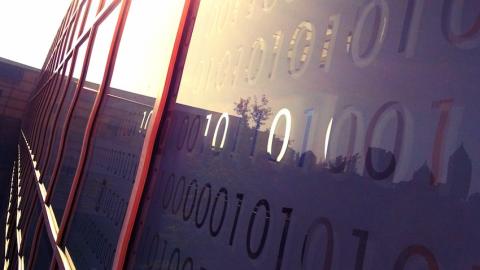 Binary bridge dawn abstract