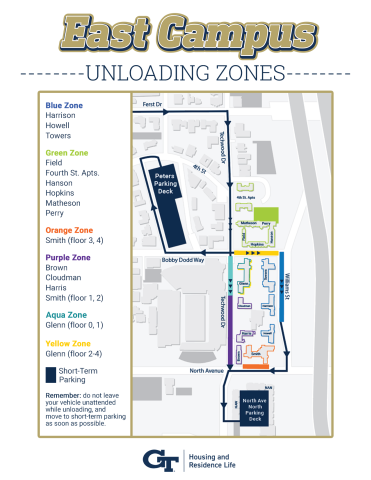 East Campus Unloading Zones