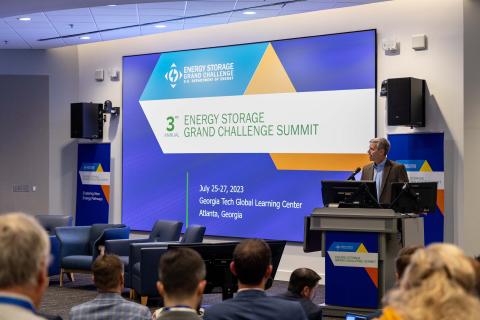 Tim Lieuwen giving opening remarks at the 2023ESGC Summit
