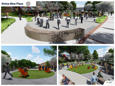 artist renderings of proposed Divine Nine project on the campus of Georgia Tech