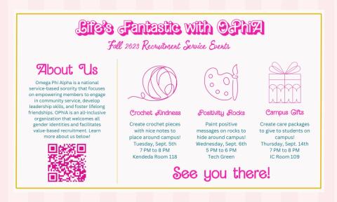 Omega Phi Alpha Events