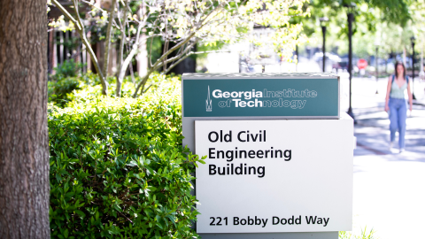 Sign in front of the Georgia Tech Old Civil Engineering Building