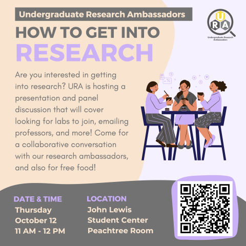 Infographic listing event details and a QR code in the bottom right corner.