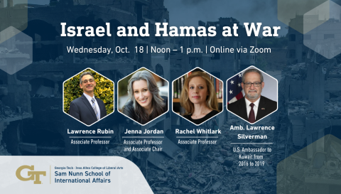 Event flyer featuring the event title, location, date, time, and headshots of the speakers.