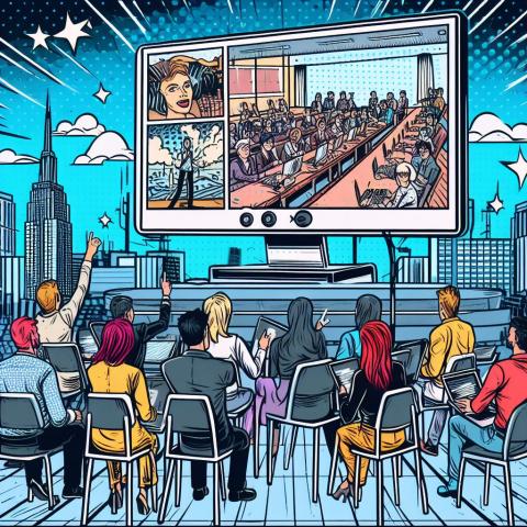 A computer screen with an online event.