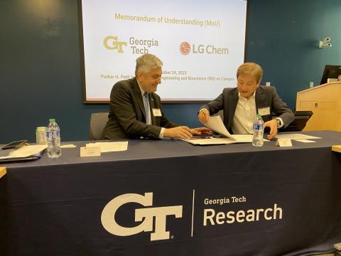 GT Research MOU signing with EVPR Chaouki Abdallah and LG Chem