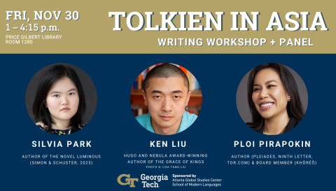 Event flyer featuring the event title, location, date, time, and headshots of the speakers.
