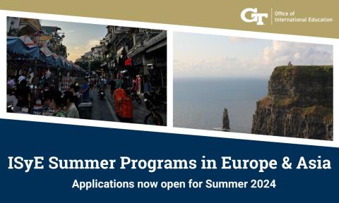 Graphic for ISyE Summer Programs applications open for Summer 2024
