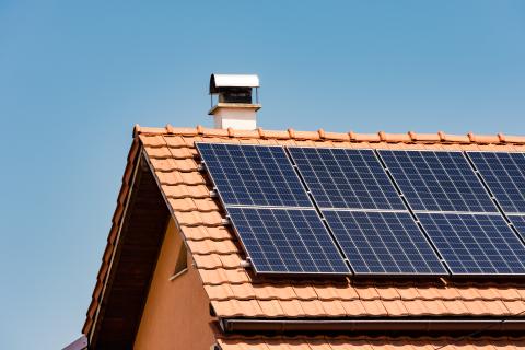 Solar panel on house