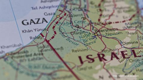 Map of Israel and the Gaza Strip.