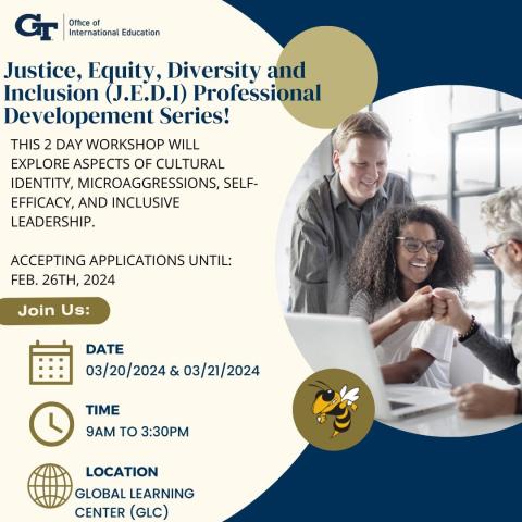event graphic for J.E.D.I. Professional Development Program on March 20-21, 2024