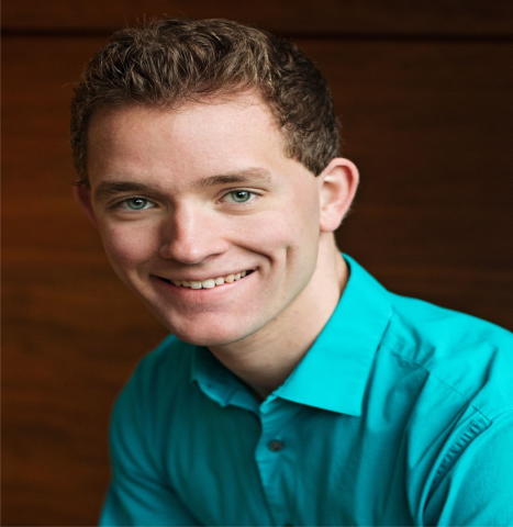 man in blue shirt