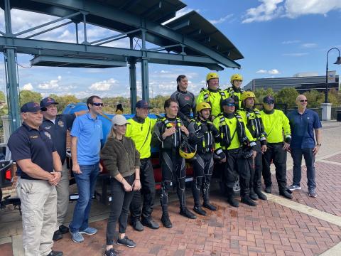 Georgia Tech researchers with the team from Columbus Fire & EMS
