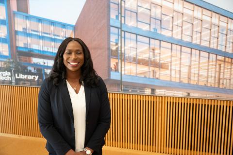 Aisha Johnson in the Georgia Tech Library