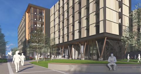Image of new residence hall on Georgia Tech campus.