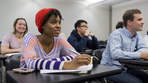 students sitting in a classroom