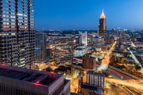 City of Atlanta traffic from above. 