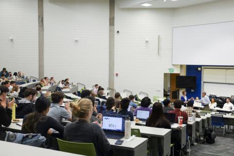 Future graduates completing the final capstone course