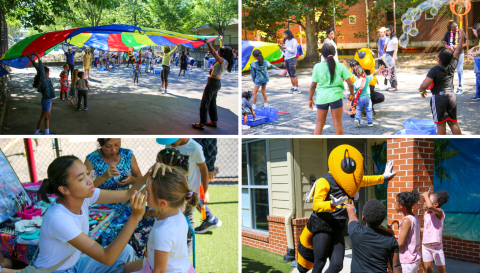 collage of pictures from the R.Kirk childcare center farewell celebration