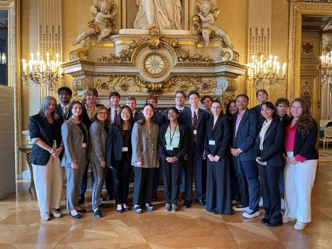Group photo inside building.