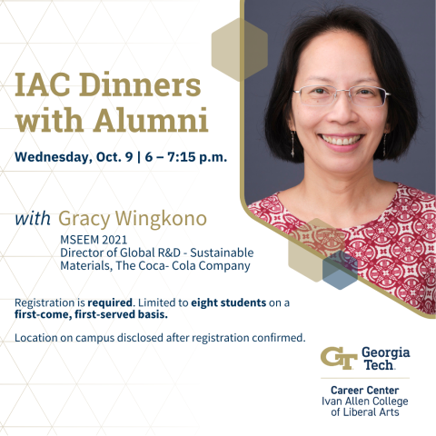 Event flyer featuring the event title, location, date, time, and headshot of the speaker.