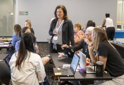 Teacher discussion at K12 InVenture Summer 2024 PD