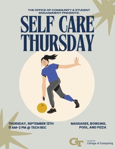 GT Computing Self-Care Thursday Flyer