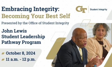 Embracing Integrity: Becoming Your Best Self John Lewis Leadership Pathway Program October 8 2024 11 am to 12 pm with an image of John Lewis