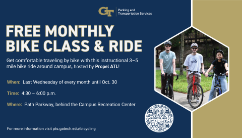 Free Monthly Bike Class Digital Sign with event information.