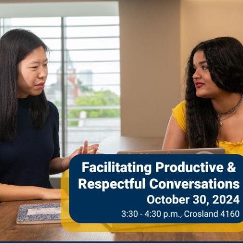 Two women mid-conversation.